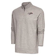 Cincinnati Bengals Antigua Team Logo Throwback Gambit Quarter-Zip Pullover Top - Oatmeal outlet