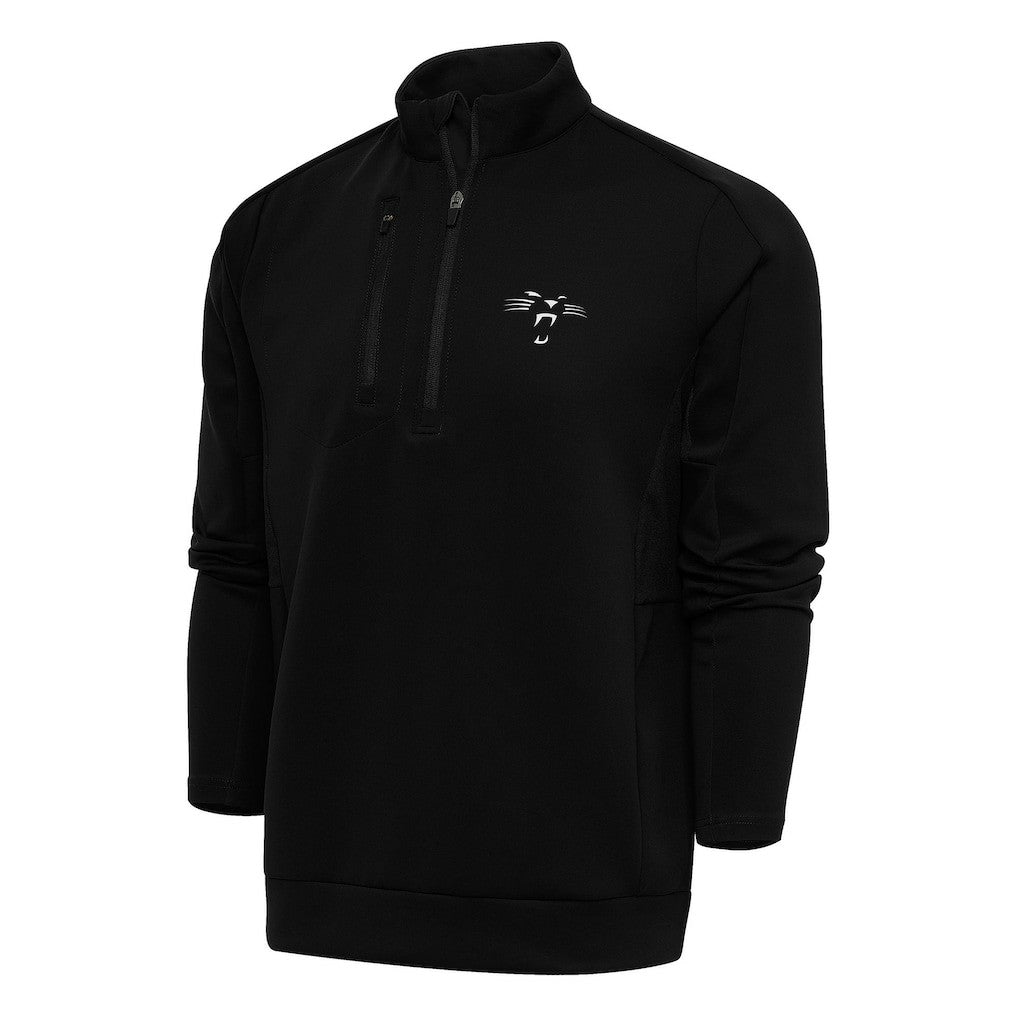 Carolina Panthers Antigua Team Logo Throwback Generation Big & Tall Quarter-Zip Pullover Top - Black sale