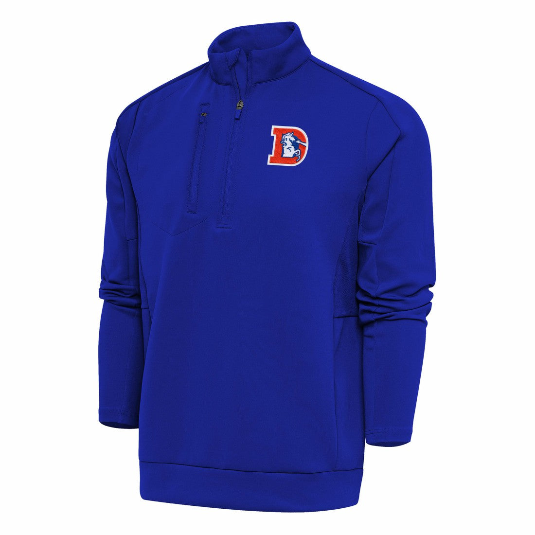 Denver Broncos Antigua Team Logo Throwback Generation Quarter-Zip Pullover Top - Royal online