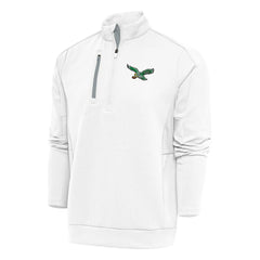 Philadelphia Eagles Antigua Team Logo Throwback Generation Quarter-Zip Pullover Top - White outlet
