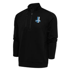 Detroit Lions Antigua Team Logo Throwback Generation Quarter-Zip Pullover Top - Black sale