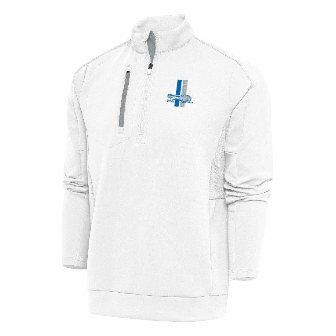 Detroit Lions Antigua Team Logo Throwback Generation Quarter-Zip Pullover Top - White discount