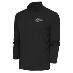 Cincinnati Bengals Antigua Team Logo Throwback Tribute Quarter-Zip Pullover Top - Charcoal on sale