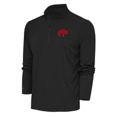 Buffalo Bills Antigua Team Logo Throwback Tribute Quarter-Zip Pullover Top - Charcoal on sale