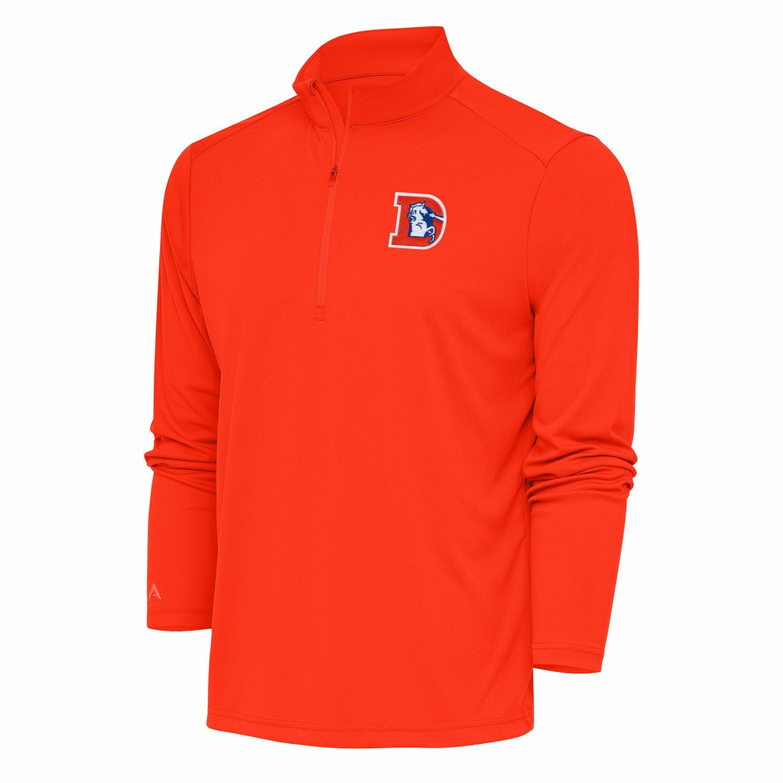 Denver Broncos Antigua Team Logo Throwback Tribute Quarter-Zip Pullover Top - Orange discount
