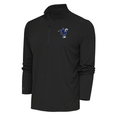 Indianapolis Colts Antigua Team Logo Throwback Tribute Quarter-Zip Pullover Top - Charcoal cheap