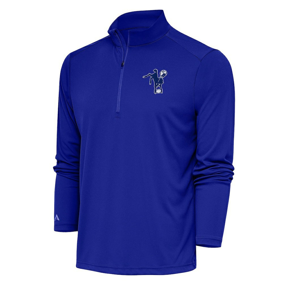 Indianapolis Colts Antigua Team Logo Throwback Tribute Quarter-Zip Pullover Top - Royal online