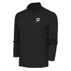 Miami Dolphins Antigua Team Logo Throwback Tribute Quarter-Zip Pullover Top - Charcoal outlet