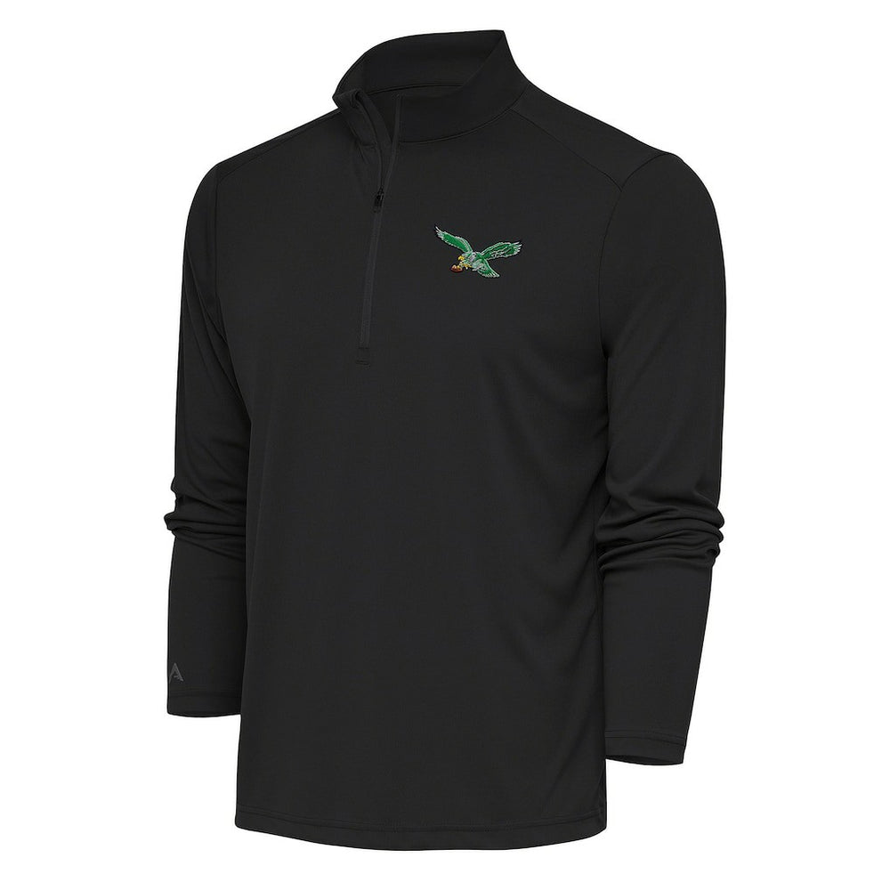 Philadelphia Eagles Antigua Team Logo Throwback Tribute Quarter-Zip Pullover Top - Charcoal sale