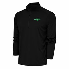 New York Jets Antigua Team Logo Throwback Tribute Quarter-Zip Pullover Top - Black online