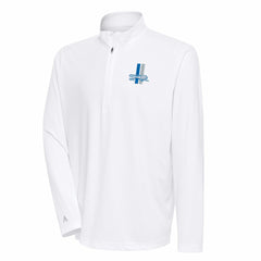 Detroit Lions Antigua Team Logo Throwback Tribute Quarter-Zip Pullover Top - White outlet