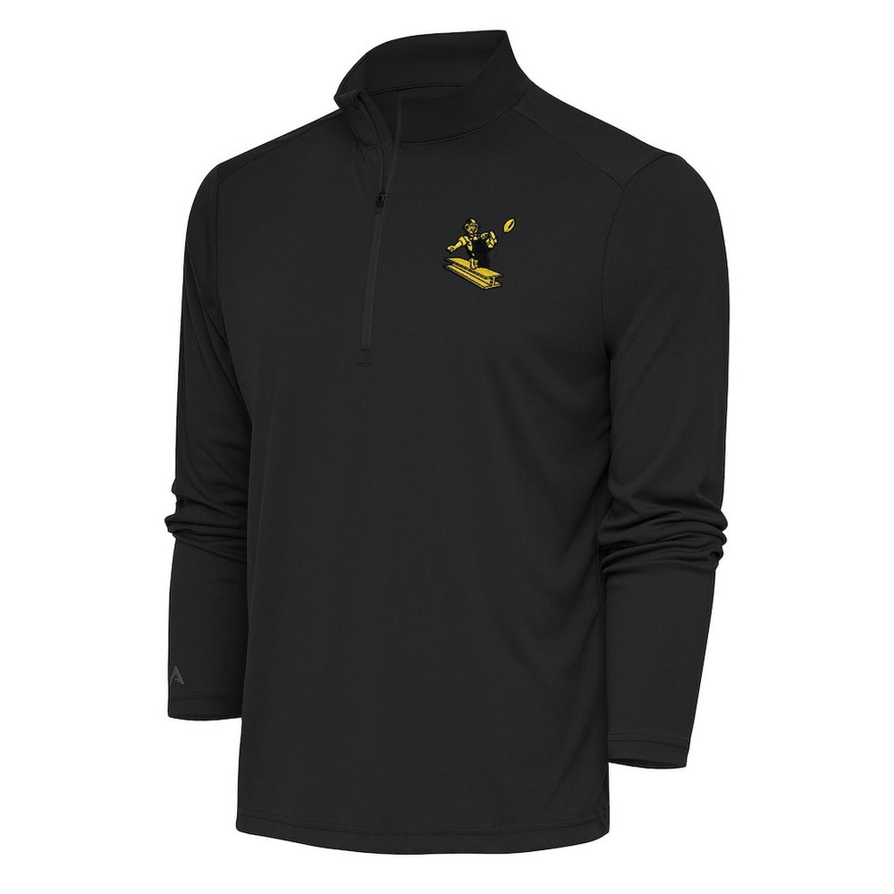 Pittsburgh Steelers Antigua Team Logo Throwback Tribute Quarter-Zip Pullover Top - Charcoal discount