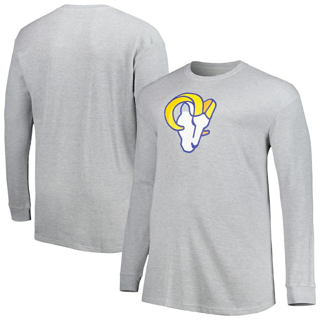 Los Angeles Rams Big & Tall Waffle-Knit Thermal Long Sleeve T-Shirt - Heather Gray on sale