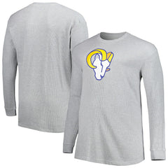 Los Angeles Rams Big & Tall Waffle-Knit Thermal Long Sleeve T-Shirt - Heather Gray on sale