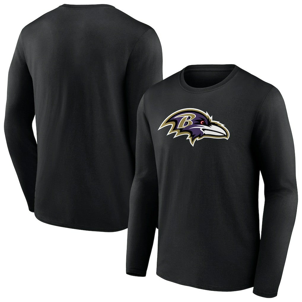 Baltimore Ravens Primary Team Logo Long Sleeve T-Shirt - Black for sale