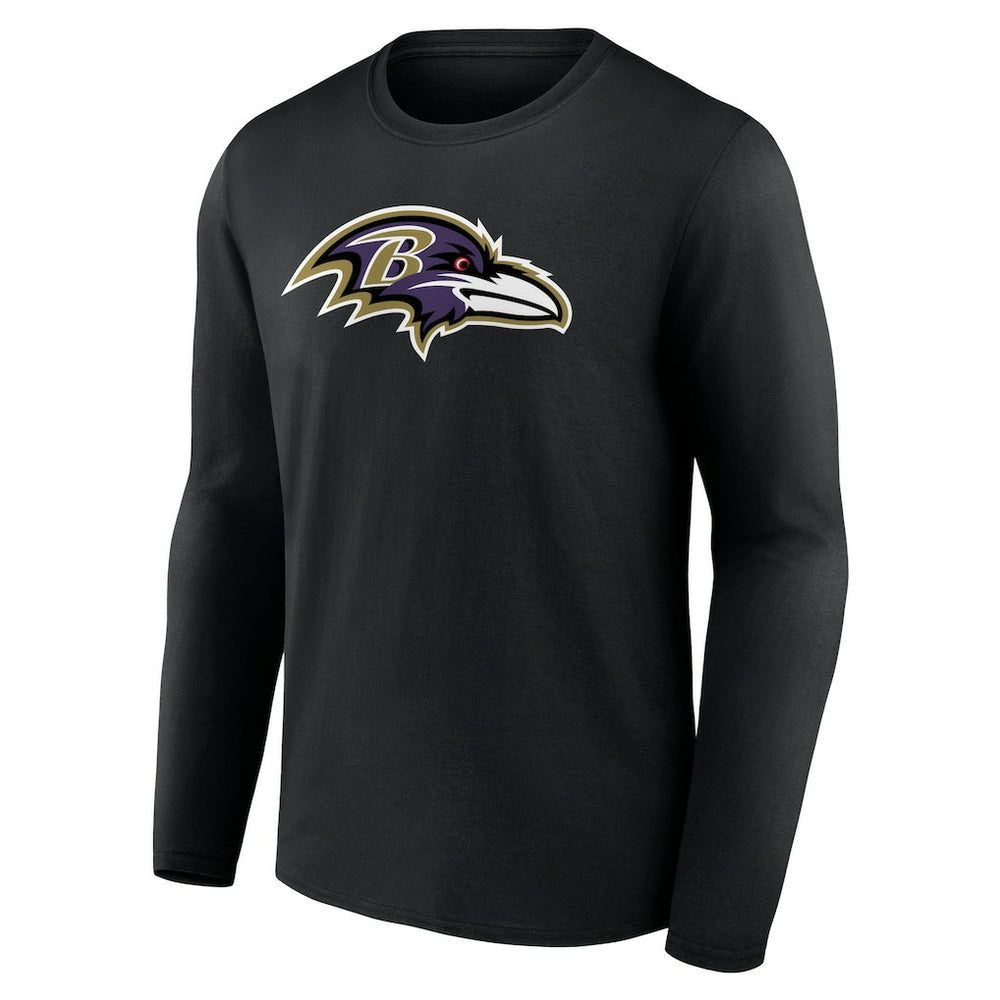 Baltimore Ravens Primary Team Logo Long Sleeve T-Shirt - Black for sale