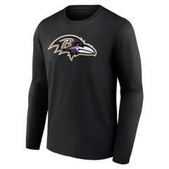 Baltimore Ravens Primary Team Logo Long Sleeve T-Shirt - Black for sale
