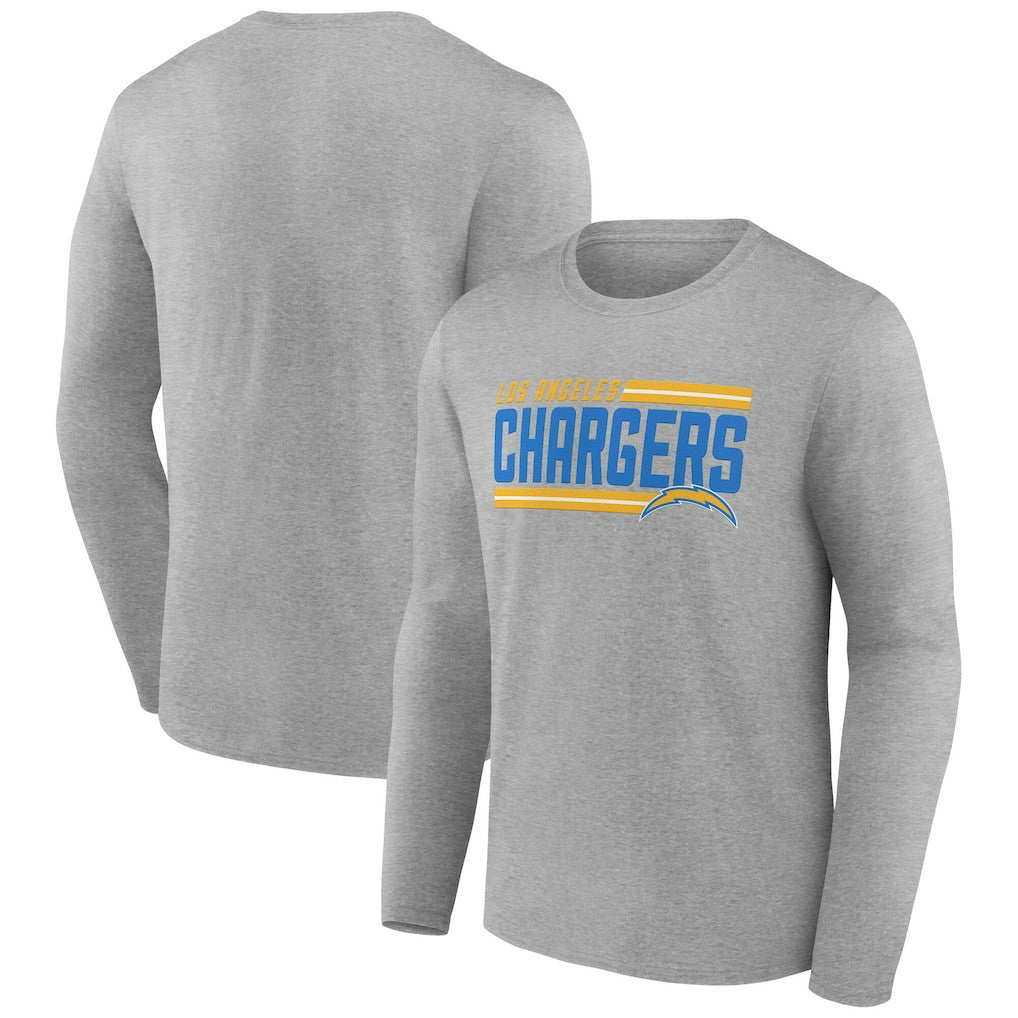 Los Angeles Chargers On Side Stripe Team Long Sleeve T-Shirt - Heather Gray for sale
