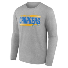 Los Angeles Chargers On Side Stripe Team Long Sleeve T-Shirt - Heather Gray for sale