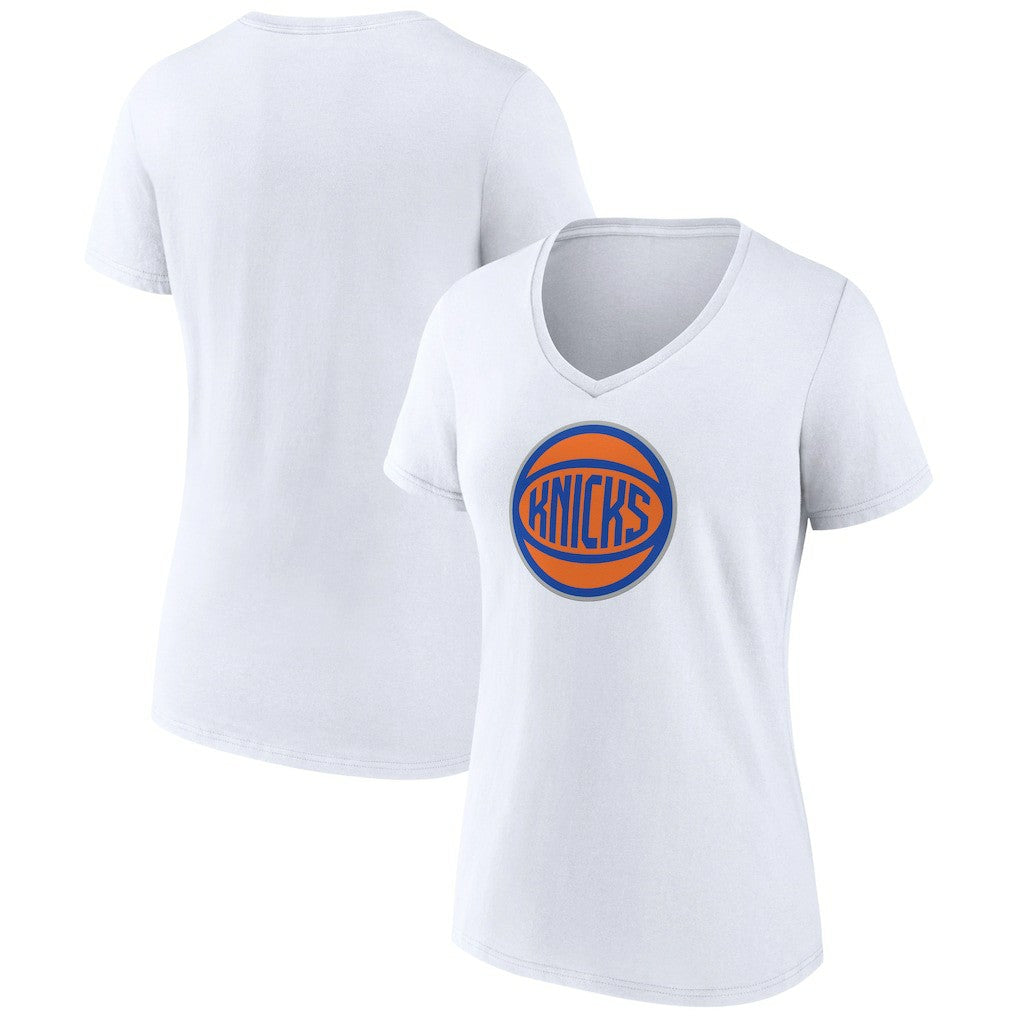 New York Knicks Women's Alternate Logo V-Neck T-Shirt - White for sale