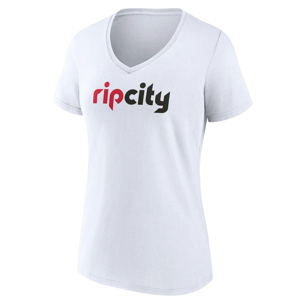 Portland Trail Blazers Women's Alternate Logo V-Neck T-Shirt - White cheap