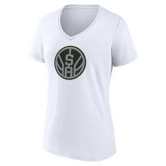 San Antonio Spurs Women's Alternate Logo V-Neck T-Shirt - White cheap