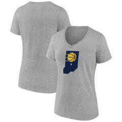Indiana Pacers Women's Alternate Logo V-Neck T-Shirt - Heather Gray cheap