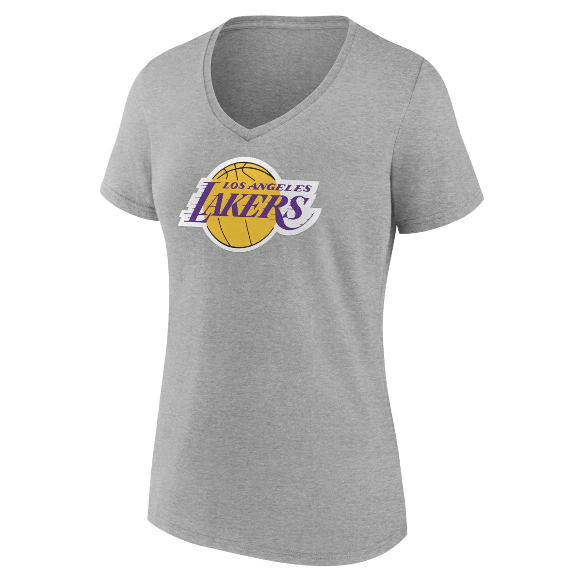 Los Angeles Lakers Women's Alternate Logo V-Neck T-Shirt - Heather Gray cheap