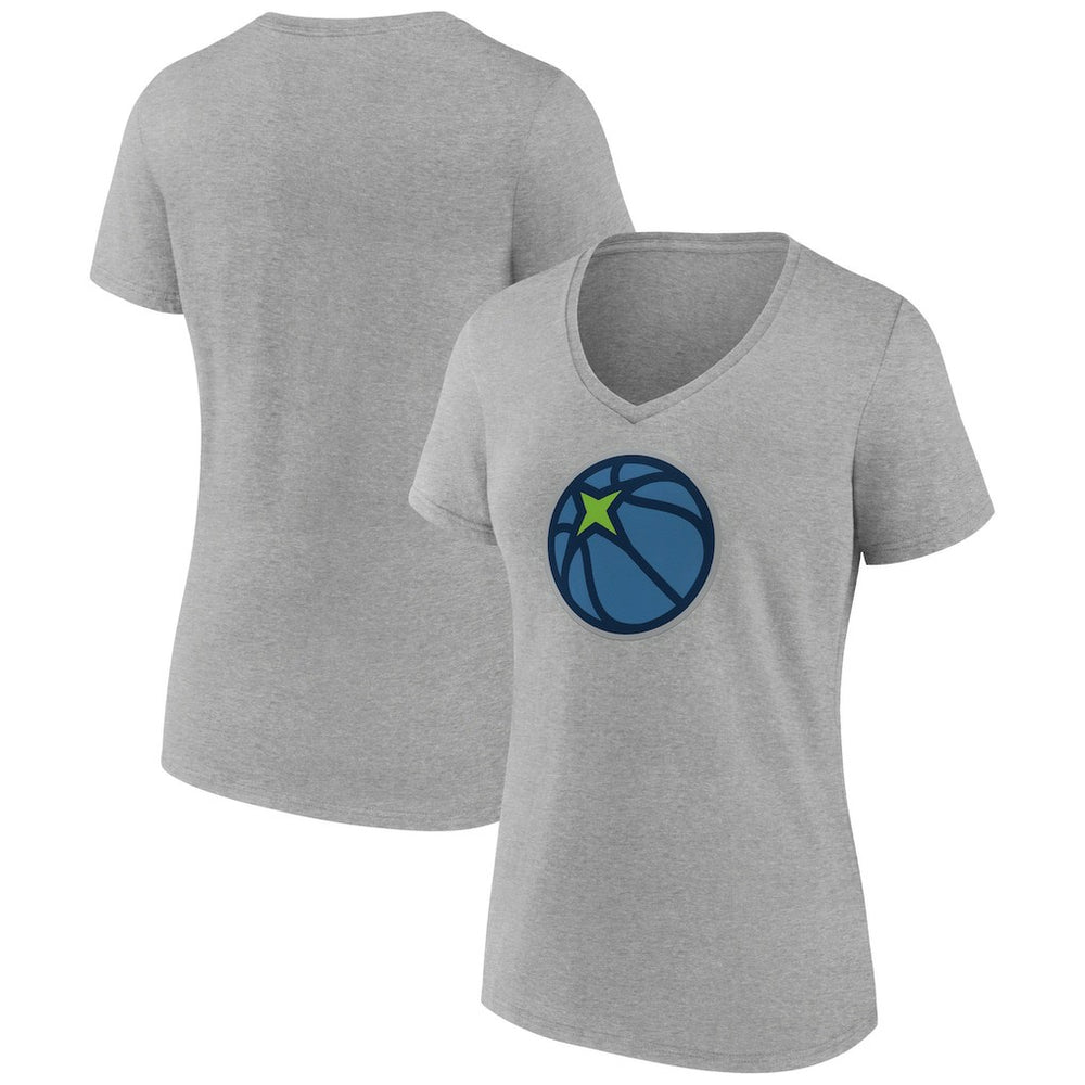 Minnesota Timberwolves Women's Alternate Logo V-Neck T-Shirt - Heather Gray outlet