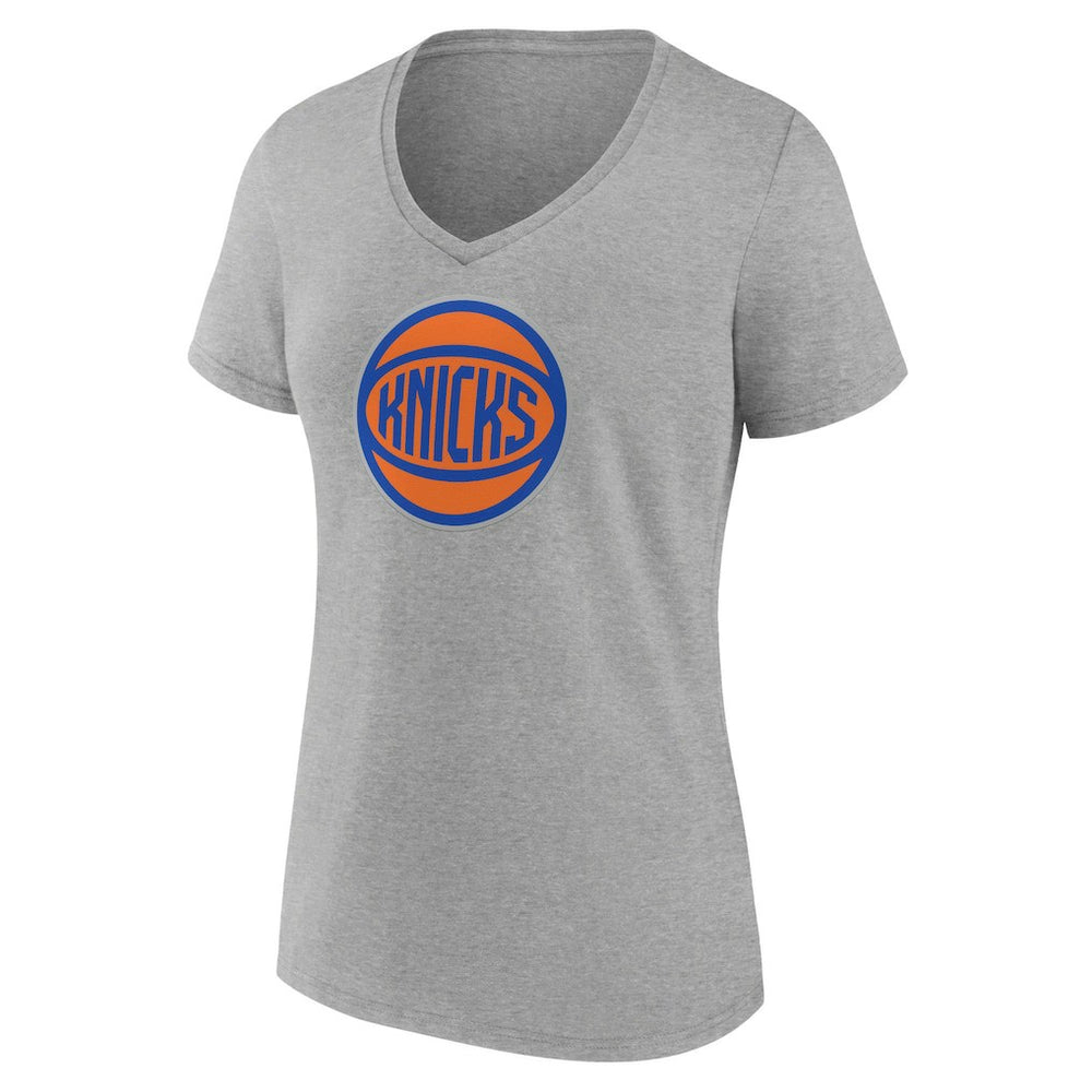 New York Knicks Women's Alternate Logo V-Neck T-Shirt - Heather Gray for sale