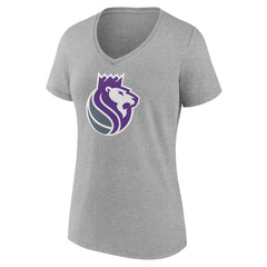 Sacramento Kings Women's Alternate Logo V-Neck T-Shirt - Heather Gray for sale