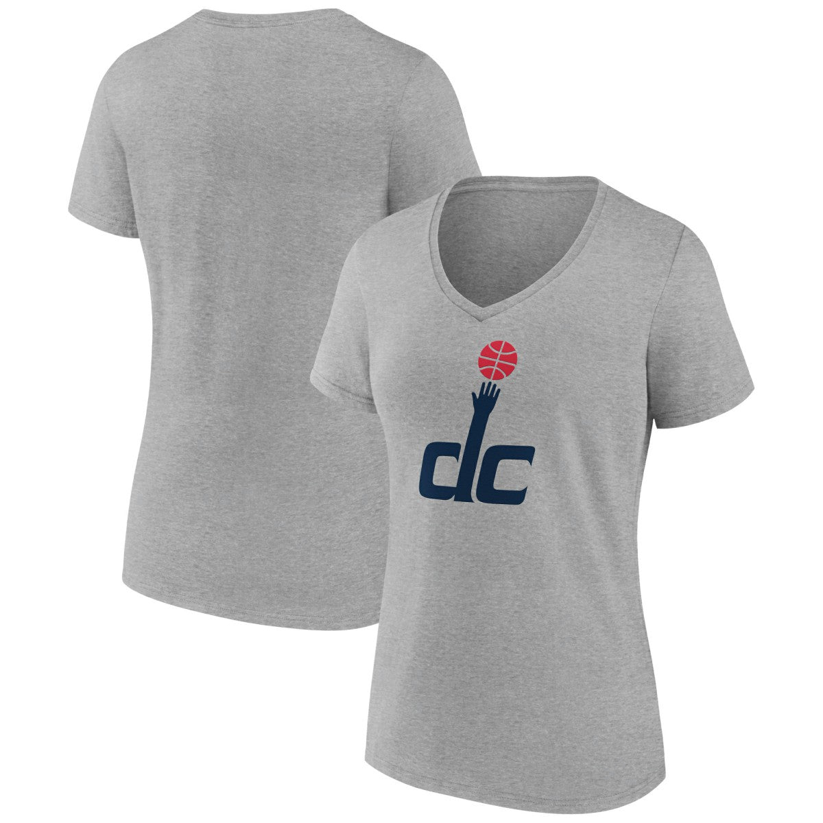 Washington Wizards Women's Alternate Logo V-Neck T-Shirt - Heather Gray for sale