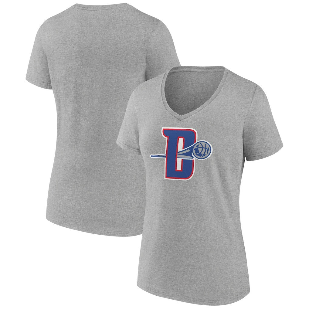 Detroit Pistons Women's Alternate Logo V-Neck T-Shirt sale - Gray on sale