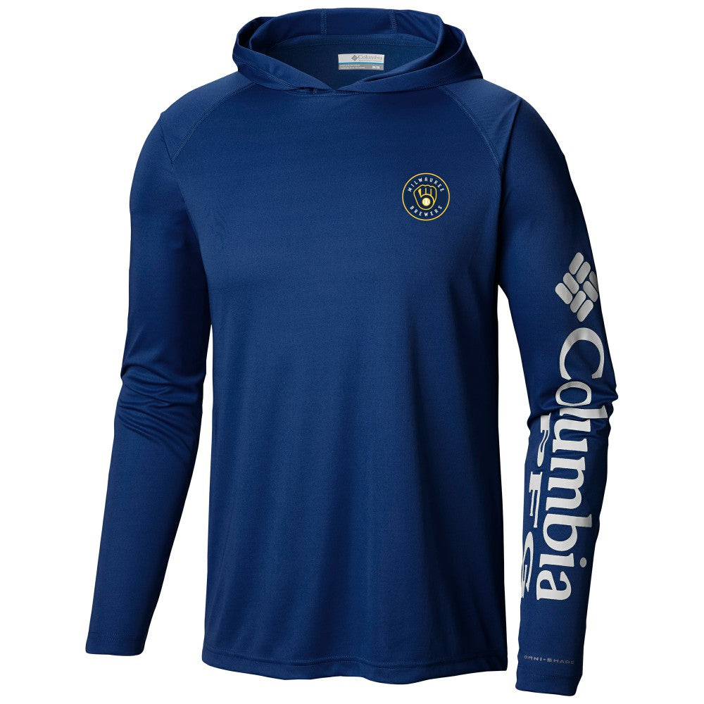 Milwaukee Brewers Terminal Tackle Long Sleeve Hoodie T-Shirt - Navy | Columbia