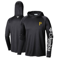 Pittsburgh Pirates Terminal Tackle Long Sleeve Hoodie T-Shirt - Black | Columbia