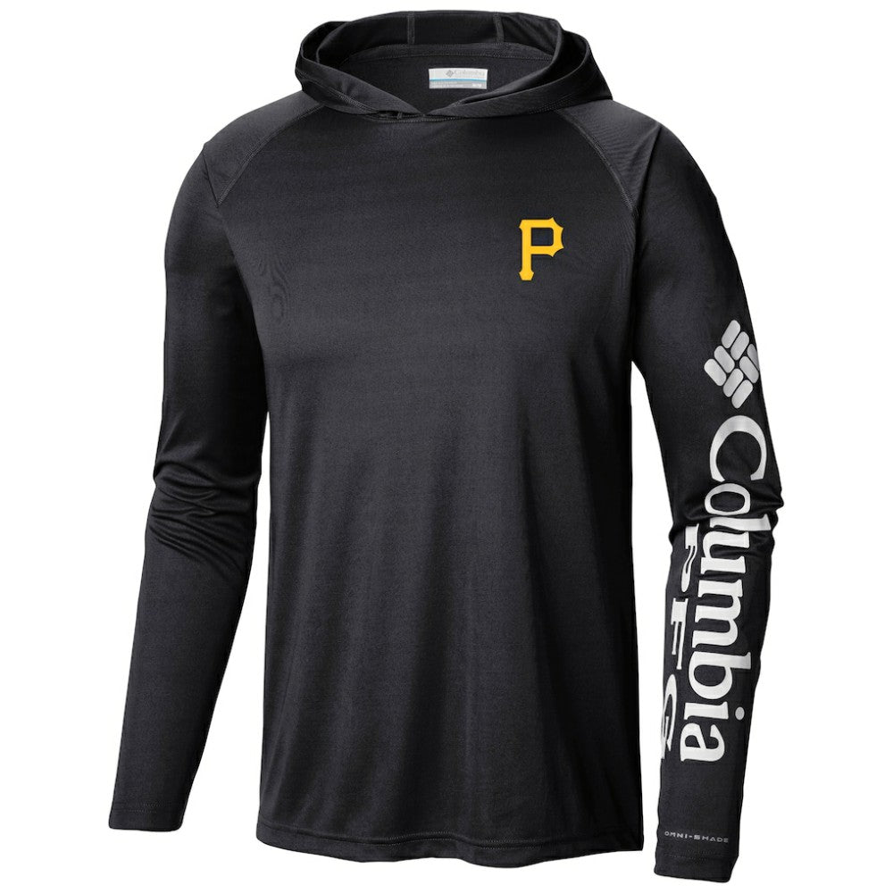 Pittsburgh Pirates Terminal Tackle Long Sleeve Hoodie T-Shirt - Black | Columbia