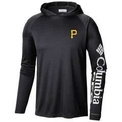 Pittsburgh Pirates Terminal Tackle Long Sleeve Hoodie T-Shirt - Black | Columbia