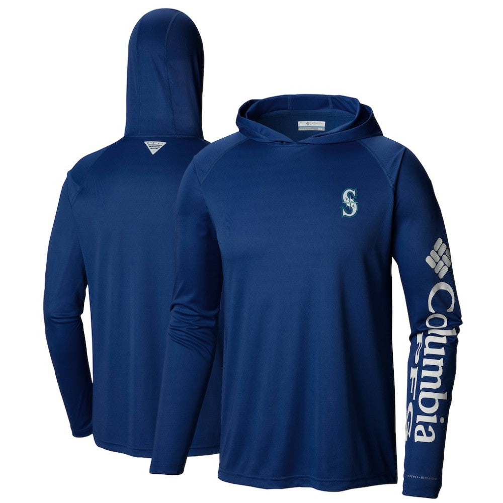 Seattle Mariners Terminal Tackle Long Sleeve Hoodie T-Shirt - Navy | Columbia