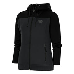 Washington Commanders Antigua Women's Tonal Logo Protect Full-Zip Hoodie Jacket - Black/Charcoal for sale