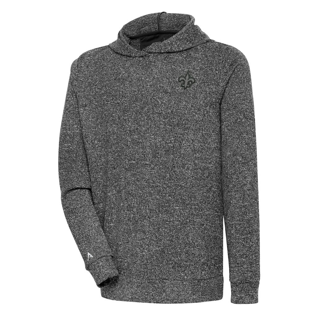New Orleans Saints Antigua Tonal Logo Absolute Pullover Hoodie - Heather Black online