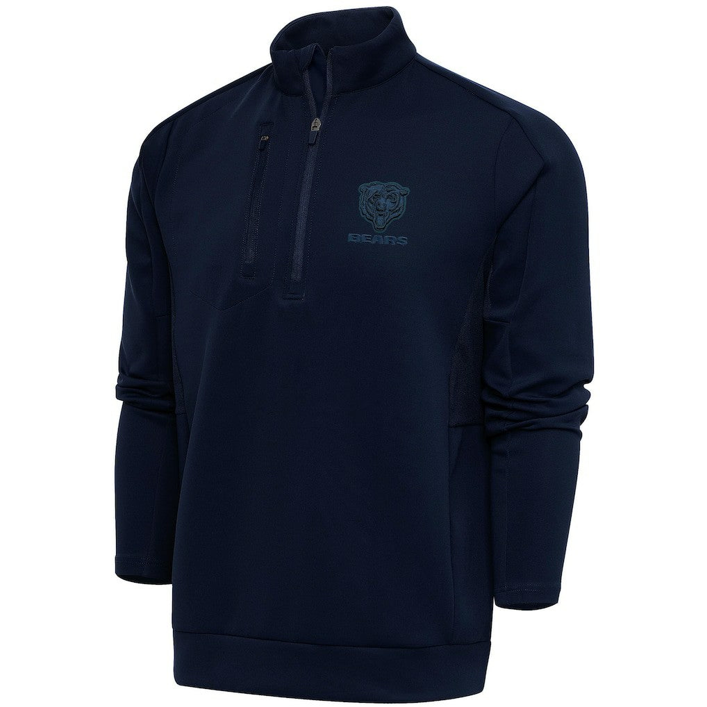 Chicago Bears Antigua Tonal Logo Generation Quarter-Zip Pullover Top - Navy discount