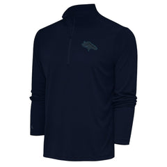 Denver Broncos Antigua Tonal Logo Tribute Quarter-Zip Pullover Top - Navy outlet