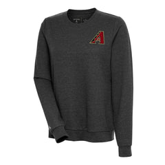 Arizona Diamondbacks Antigua Women's Action Crewneck Pullover Sweatshirt - Heather Black