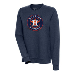Houston Astros Antigua Women's Action Crewneck Pullover Sweatshirt - Heather Navy