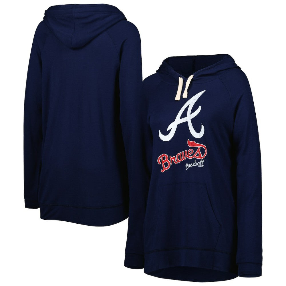 Atlanta Braves Touch Women's Pre-Game Raglan Pullover Hoodie - Navy