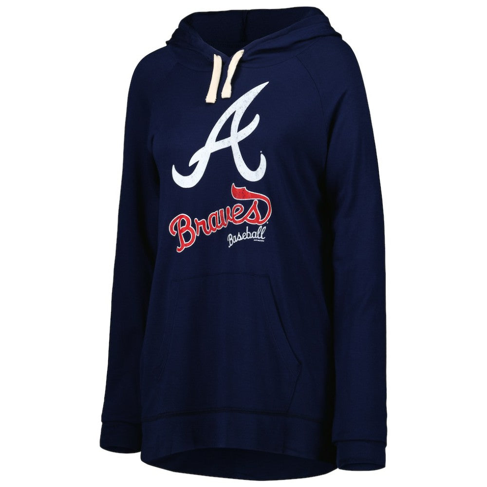 Atlanta Braves Touch Women's Pre-Game Raglan Pullover Hoodie - Navy