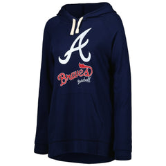 Atlanta Braves Touch Women's Pre-Game Raglan Pullover Hoodie - Navy