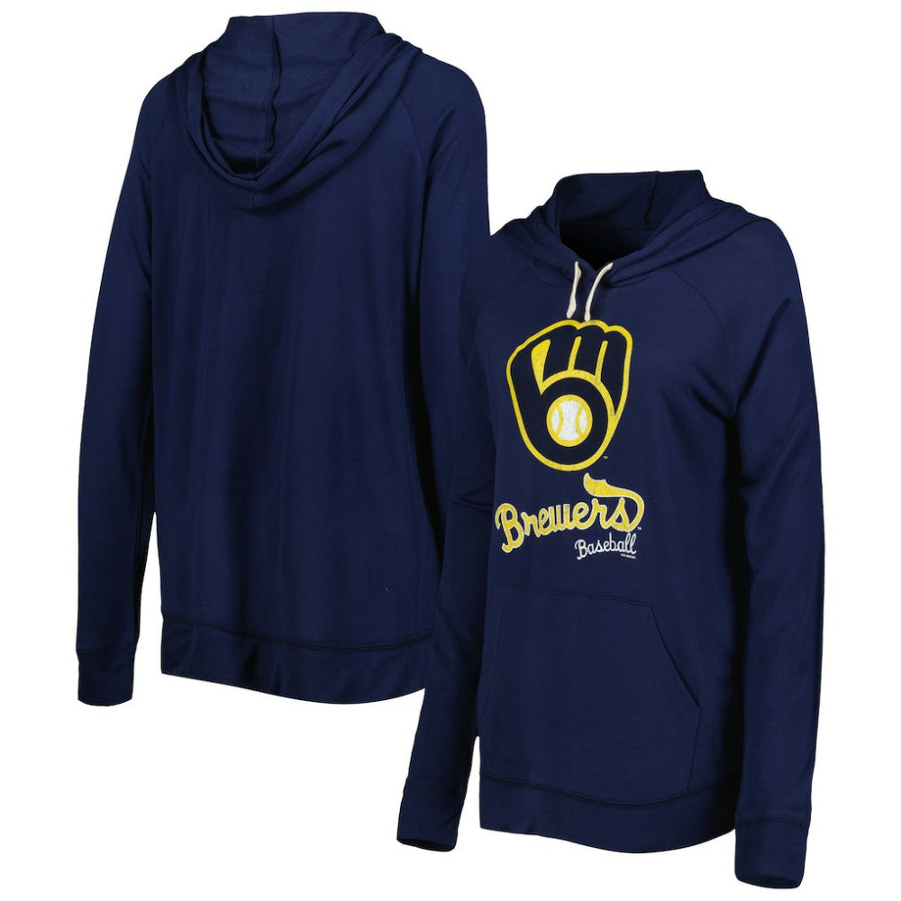 Milwaukee Brewers Touch Women's Pre-Game Raglan Pullover Hoodie - Navy