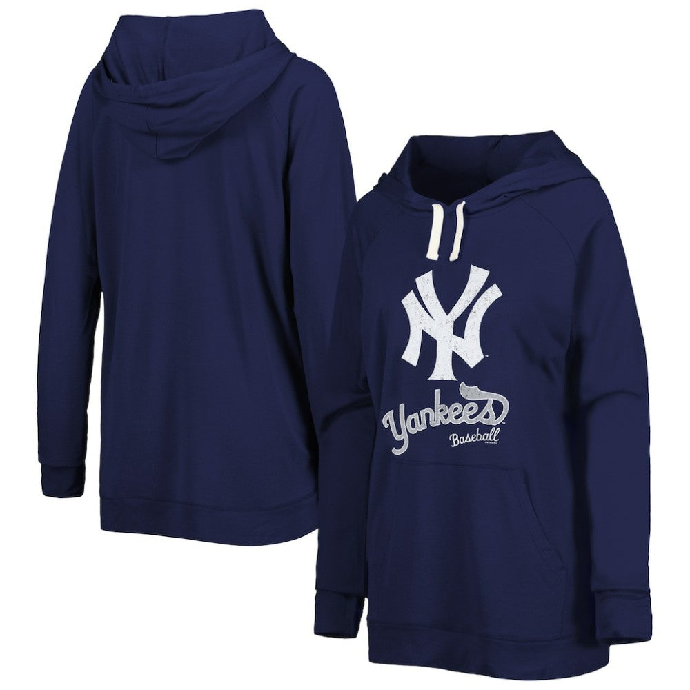 New York Yankees Touch Women's Pre-Game Raglan Pullover Hoodie - Navy