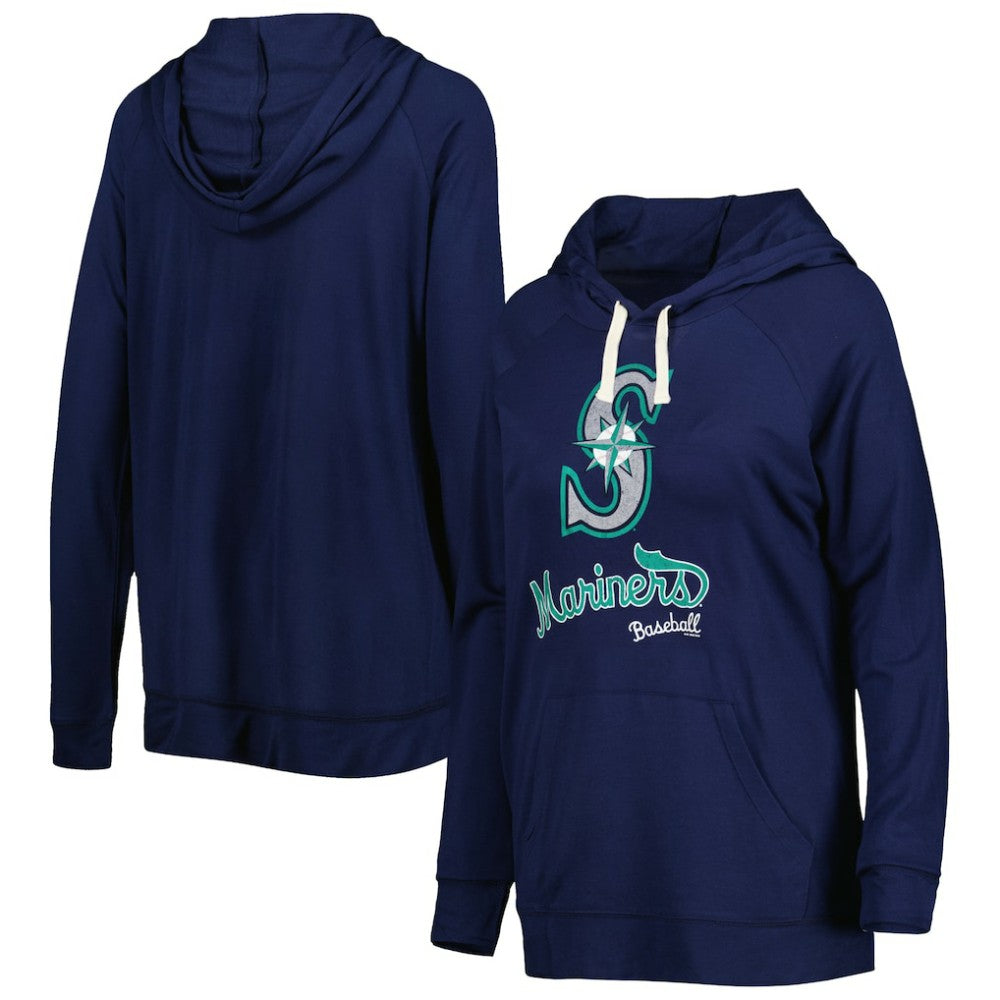 Seattle Mariners Touch Women's Pre-Game Raglan Pullover Hoodie - Navy